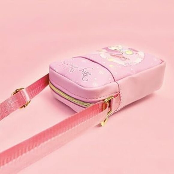 Cute cartoon-themed mini crossbody shoulder bag in My Me color with zipper closu - Picture 4 of 5